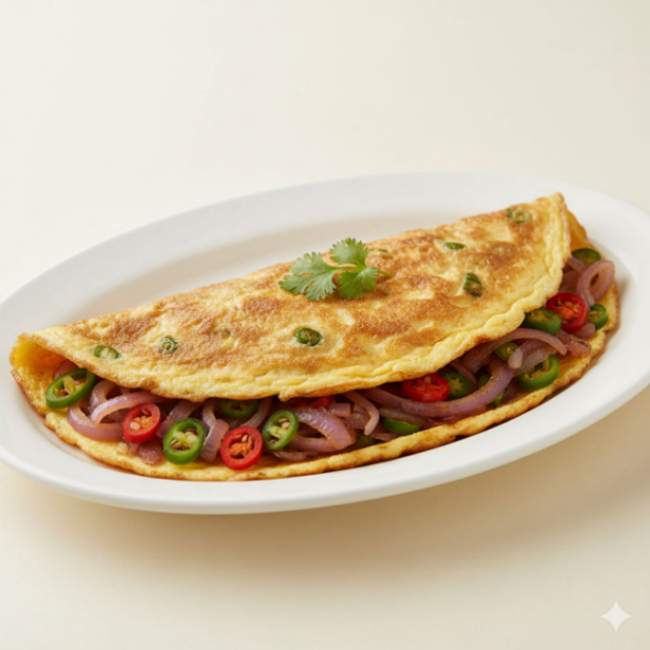 onion chilli omellete